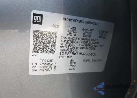 2022 Cadillac Escalade Premium Luxury z USA, uszkodzony, nr VIN 1GYS3BKL9NR265600